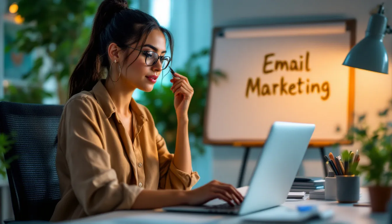 lady working on email marketing campaign